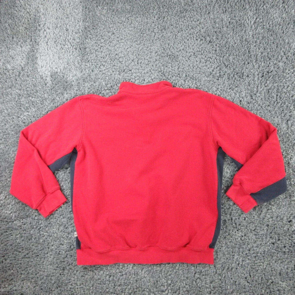 Nike Sweater Mens Large Red Blue Long Sleeve Sweatshirt 1/4 Zip